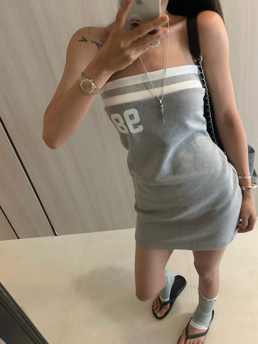 VIRKIN韓國代購女士新款人氣時尚職業26夏季推薦連衣裙羅紋VIRKIN連衣裙圖色2