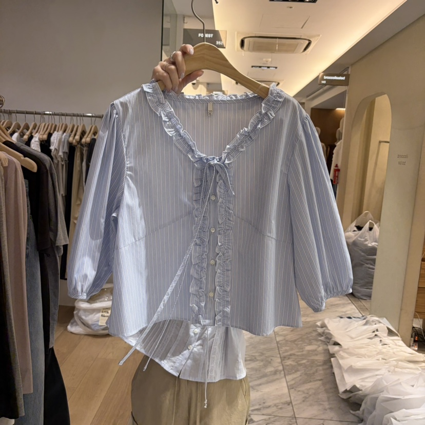 FOREST韓國直郵女士新款推薦26夏季職業26春夏襯衫蕾絲衫FOREST襯衫/蕾絲衫圖色2