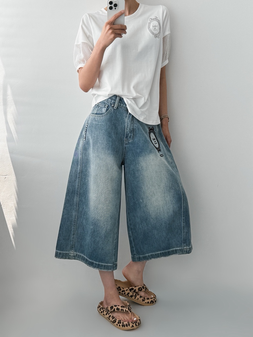 IAAN韓國直郵女士新品26夏季時尚職業休閑人氣熱賣牛仔褲iaAn牛仔褲