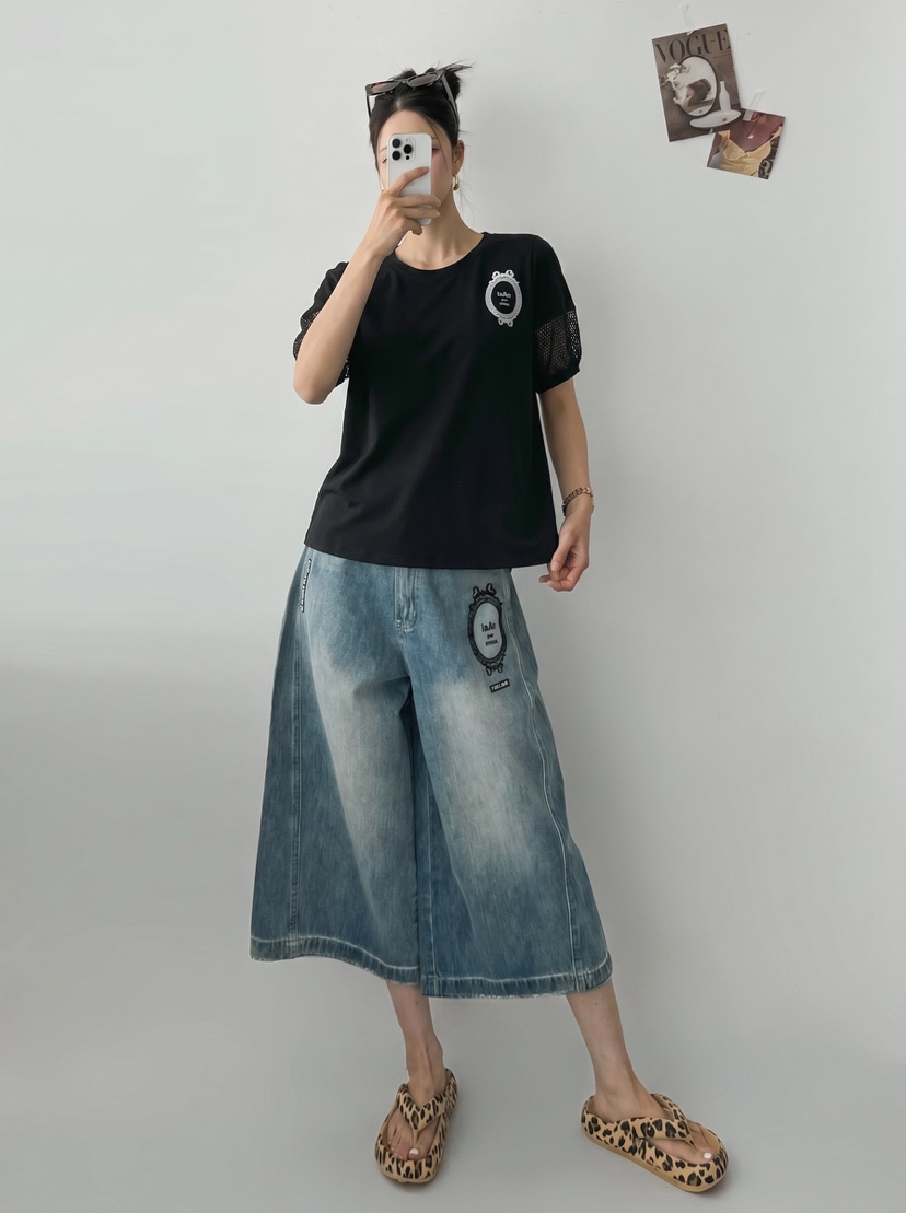 IAAN韓國直郵女士新品26夏季時尚職業休閑人氣熱賣牛仔褲iaAn牛仔褲