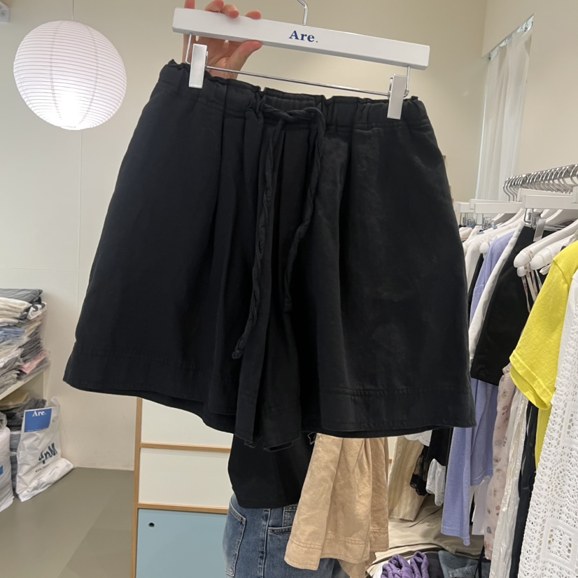 ARE韓國直郵實拍女裝新品26夏季熱賣休閑推薦短褲褶皺亞麻ARE YOU/ARE短褲圖色2