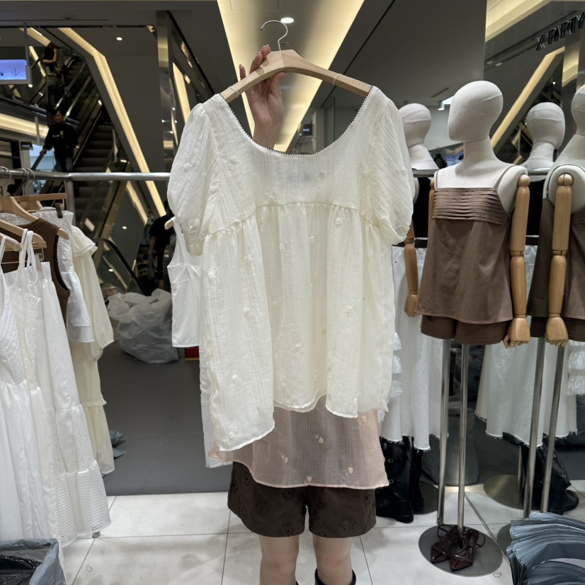 XPARTY韓國代購女士新品人氣休閑時尚26夏季職業襯衫蕾絲衫XPARTY襯衫/蕾絲衫