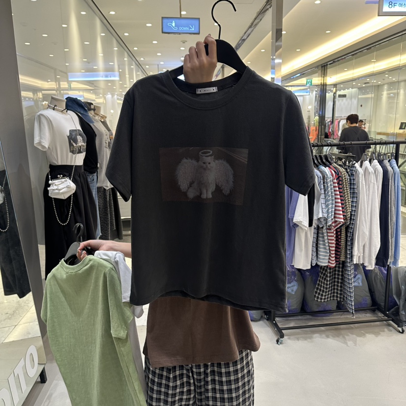 CREDITO韓國直郵女士新品人氣時尚推薦26夏季職業休閑T恤CREDITOT恤圖色3