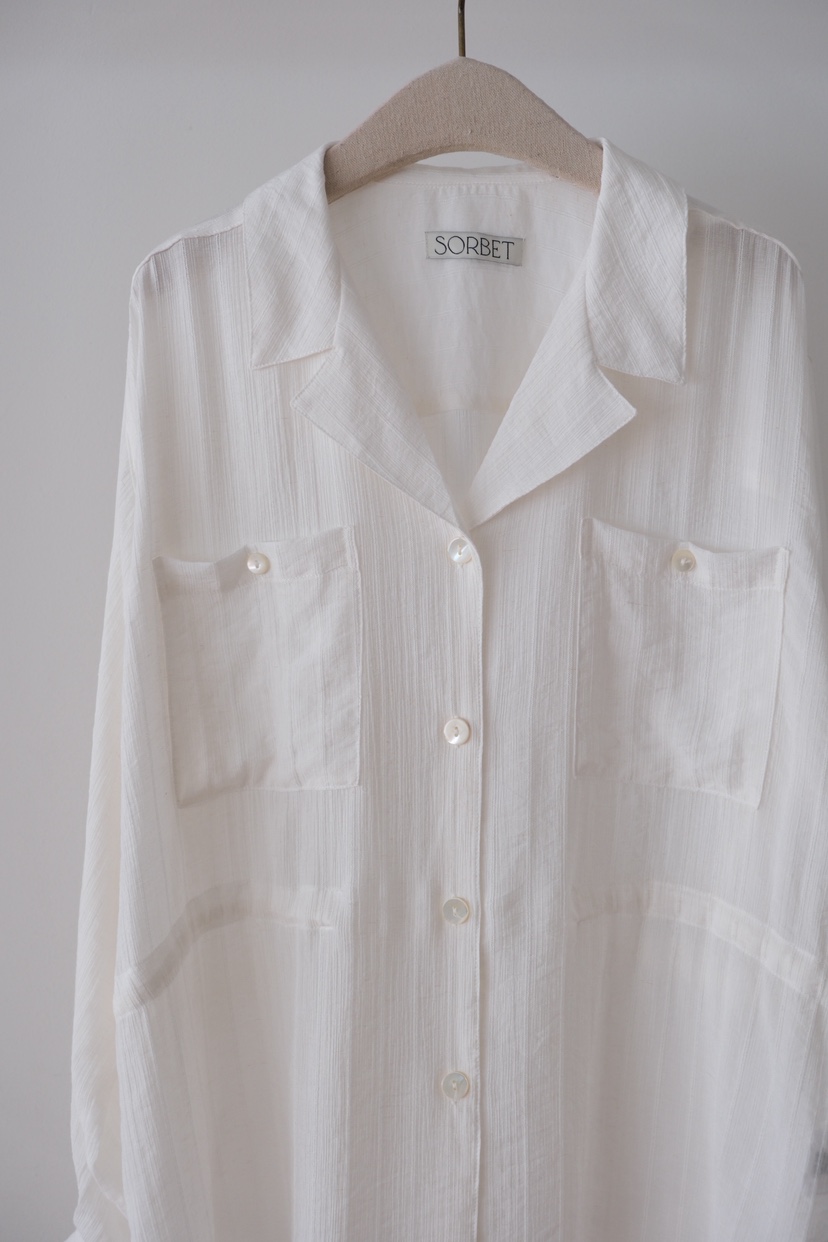 SORBET/FLAT WHITE東大門實拍韓國女士新款推薦襯衫蕾絲衫亞麻SORBET/FLAT WHITE襯衫/蕾絲衫