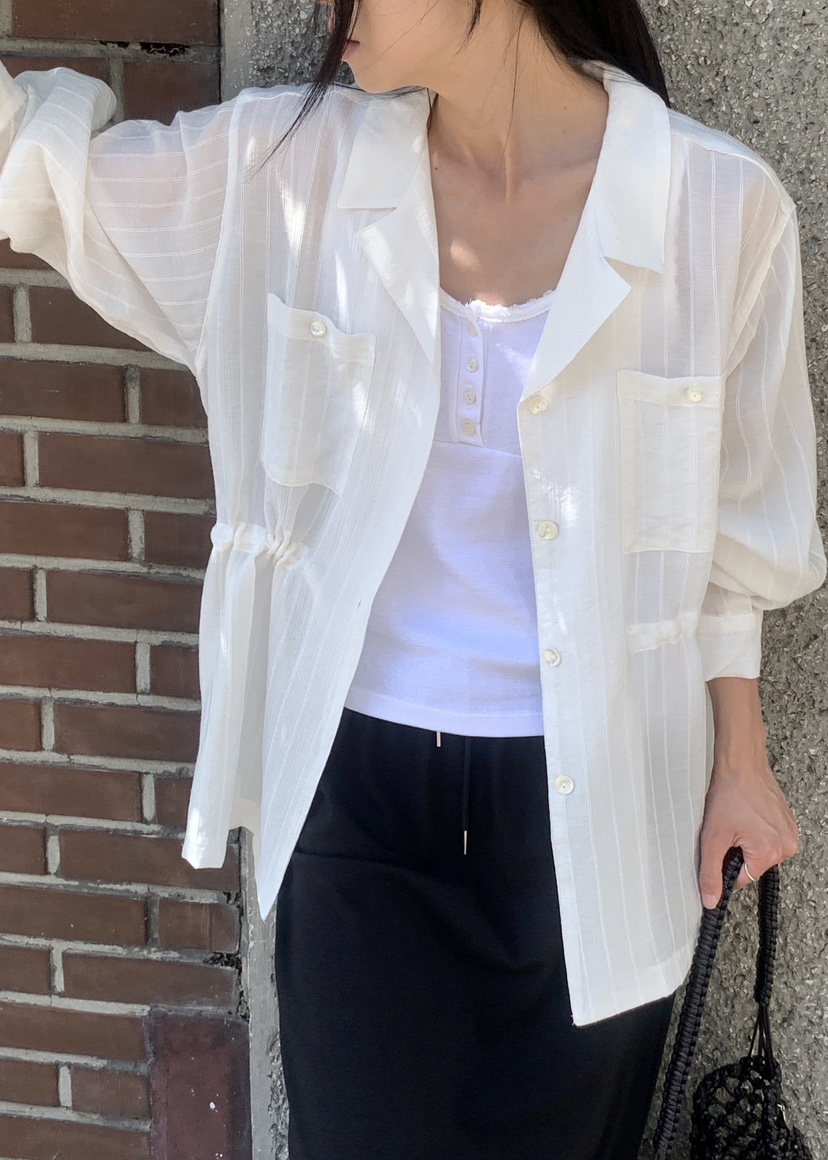 SORBET/FLAT WHITE東大門實拍韓國女士新款推薦襯衫蕾絲衫亞麻SORBET/FLAT WHITE襯衫/蕾絲衫