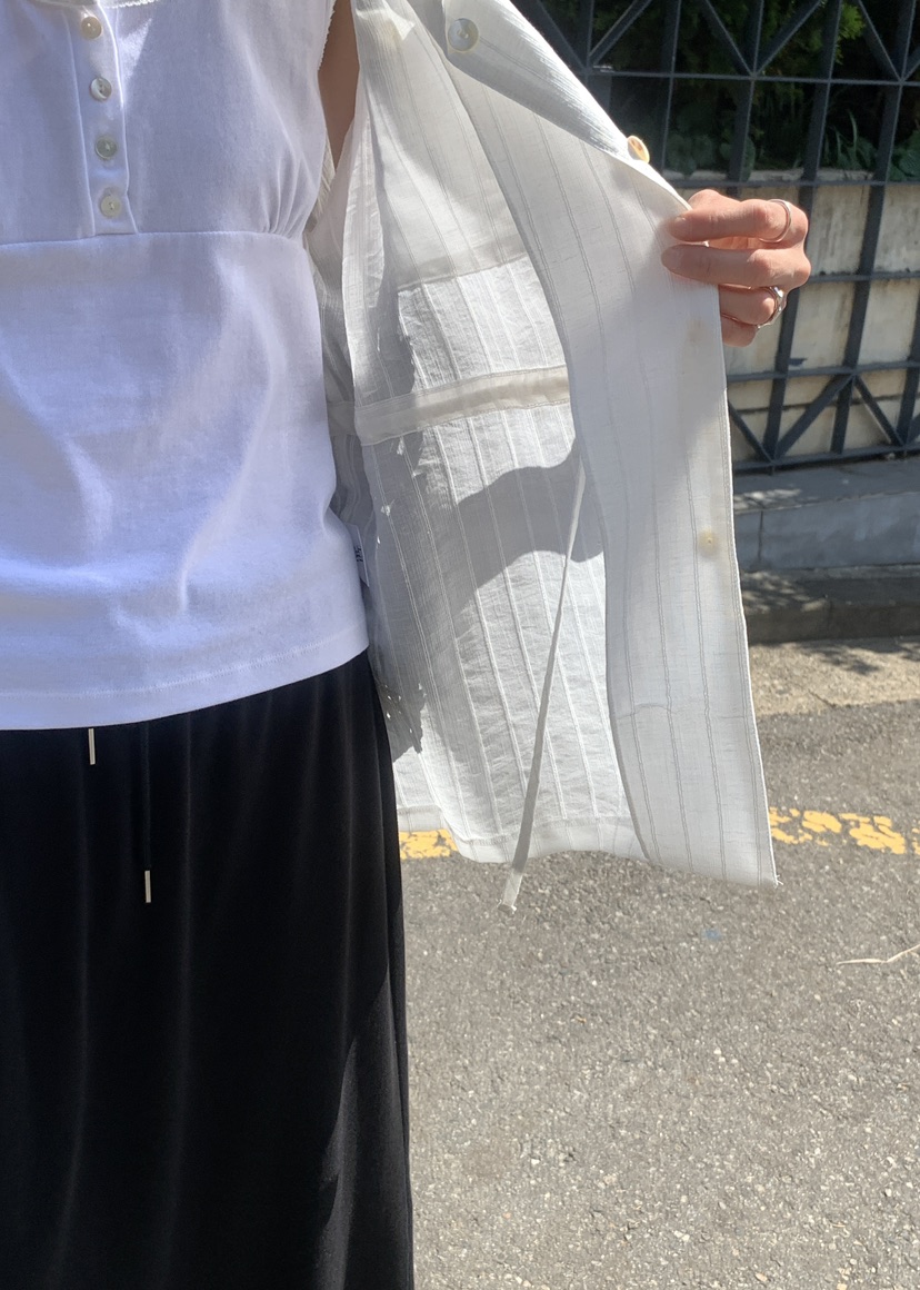 SORBET/FLAT WHITE東大門實拍韓國女士新款推薦襯衫蕾絲衫亞麻SORBET/FLAT WHITE襯衫/蕾絲衫