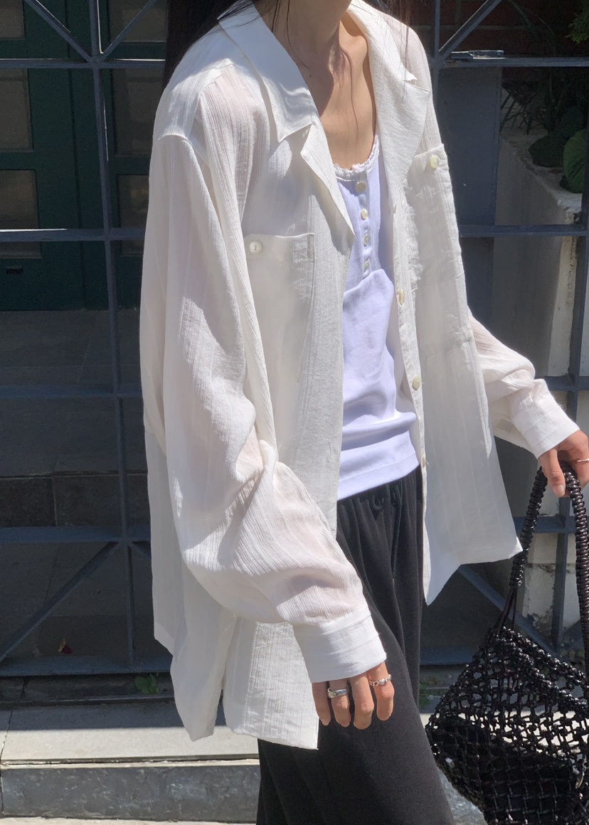 SORBET/FLAT WHITE東大門實拍韓國女士新款推薦襯衫蕾絲衫亞麻SORBET/FLAT WHITE襯衫/蕾絲衫