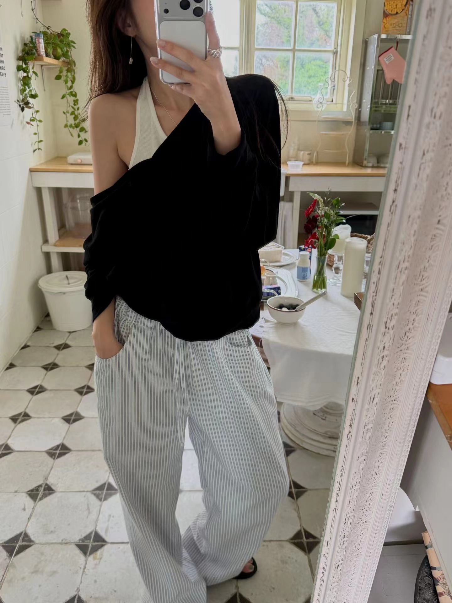 MIELLE-미엘르-OT韓國直郵女士新品休閑長袖T恤不含內搭V領深VMIELLE-2件起長袖T恤