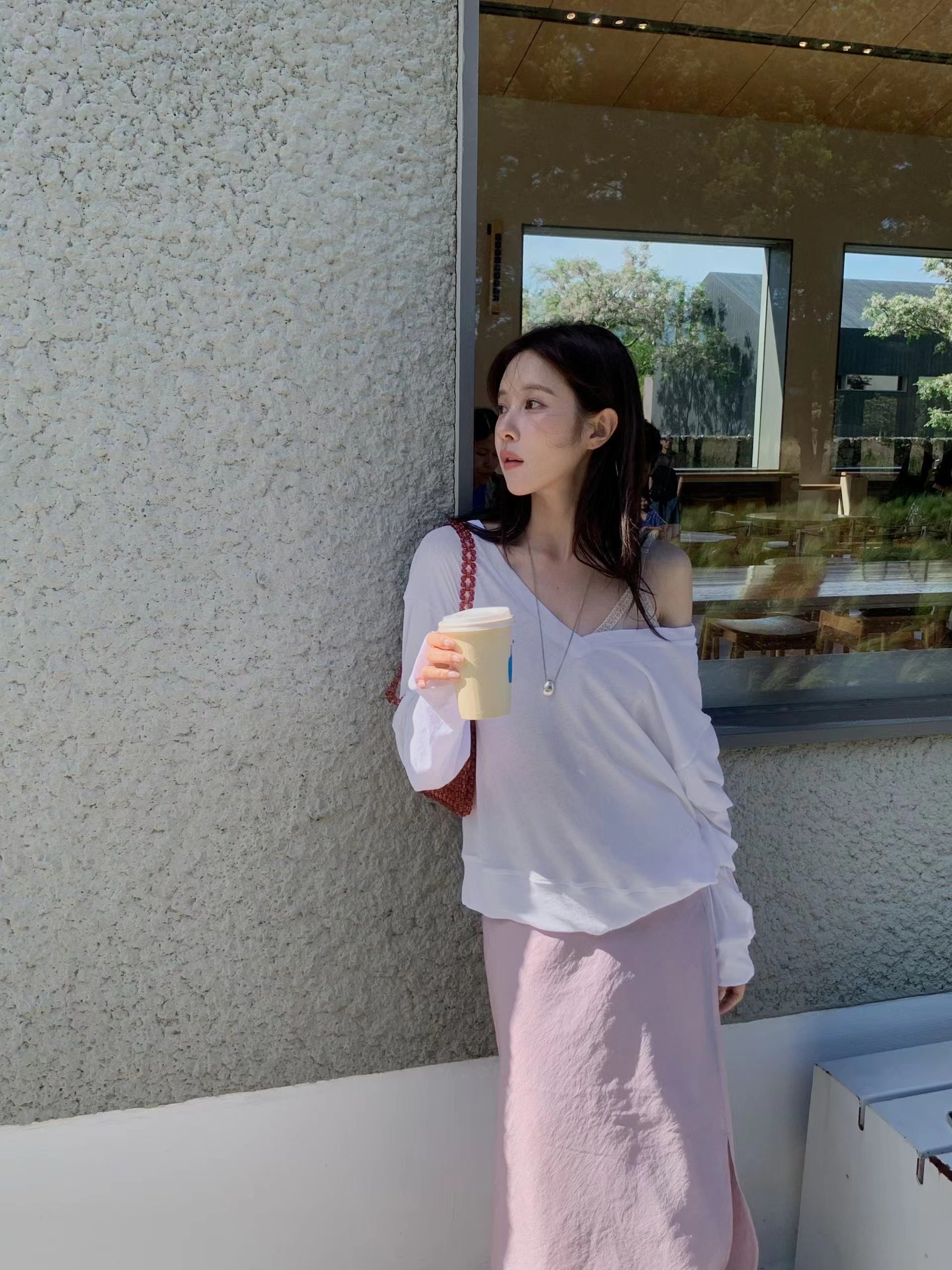 MIELLE-미엘르-OT韓國直郵女士新品休閑長袖T恤不含內搭V領深VMIELLE-2件起長袖T恤圖色3