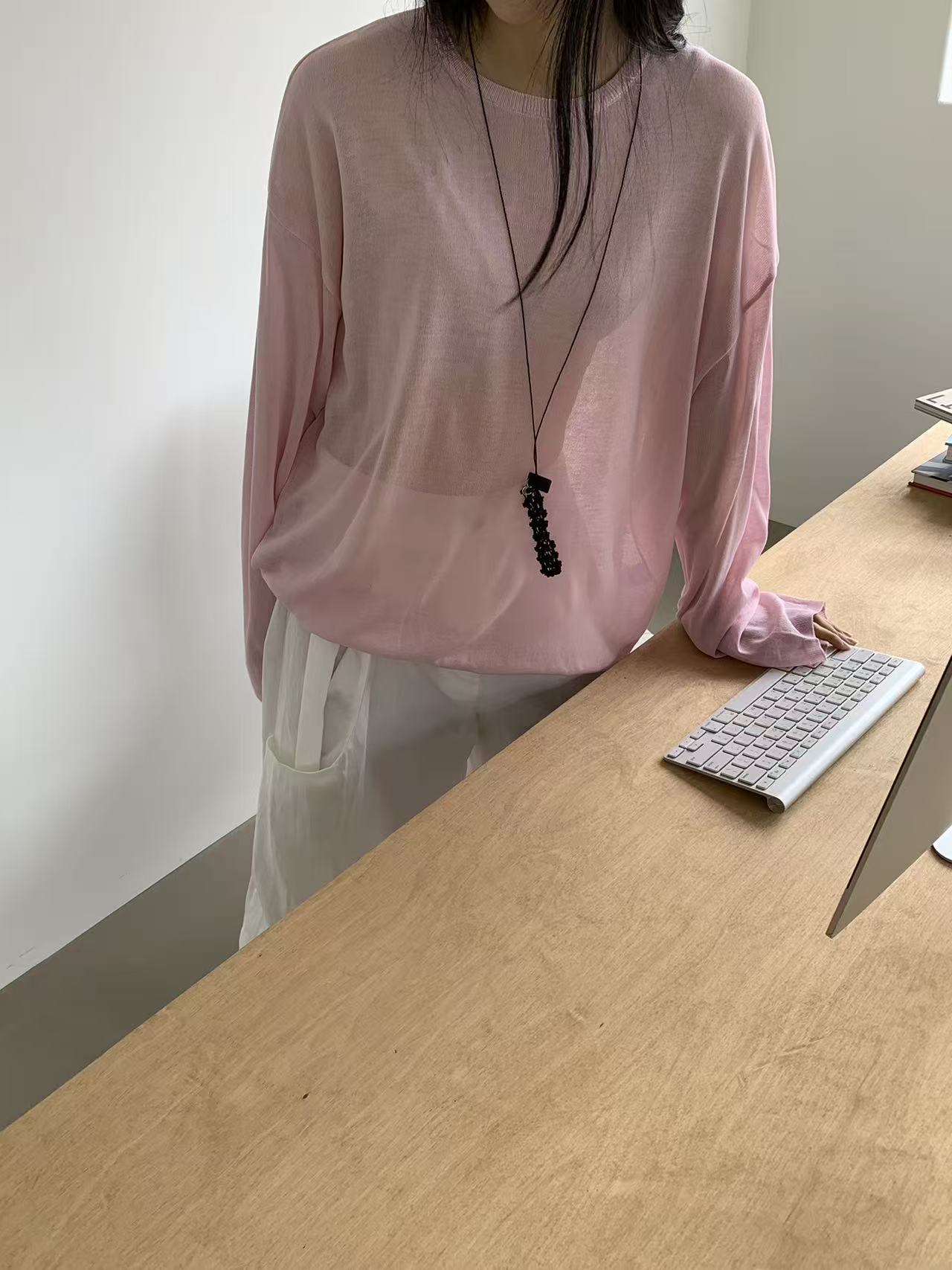 HANDER韓國直郵實拍女裝新品26春夏熱賣休閑時尚推薦長袖T恤HANDER長袖T恤圖色1