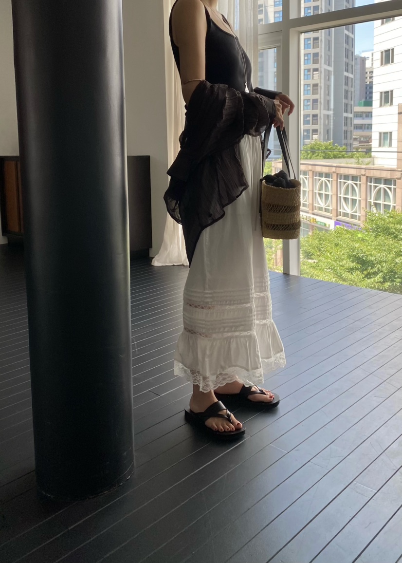 OUPPT韓國代購女士新品熱賣休閑26夏季職業時尚休閑褲蕾絲花OUPPT休閑褲