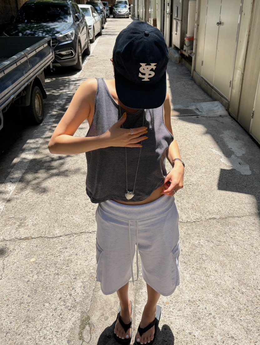 BYRING韓國東大門代購女裝新款時尚26春夏26夏季吊帶背心條紋BYRING吊帶/背心