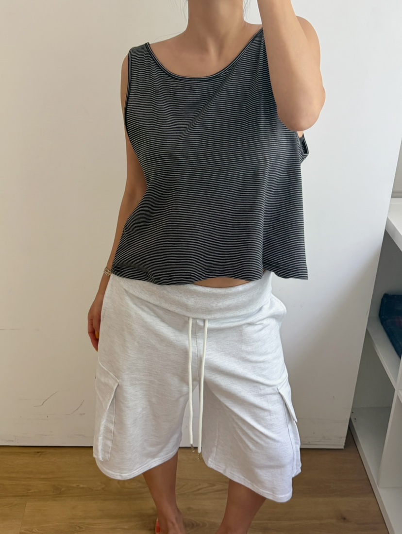 BYRING韓國東大門代購女裝新款時尚26春夏26夏季吊帶背心條紋BYRING吊帶/背心圖色2