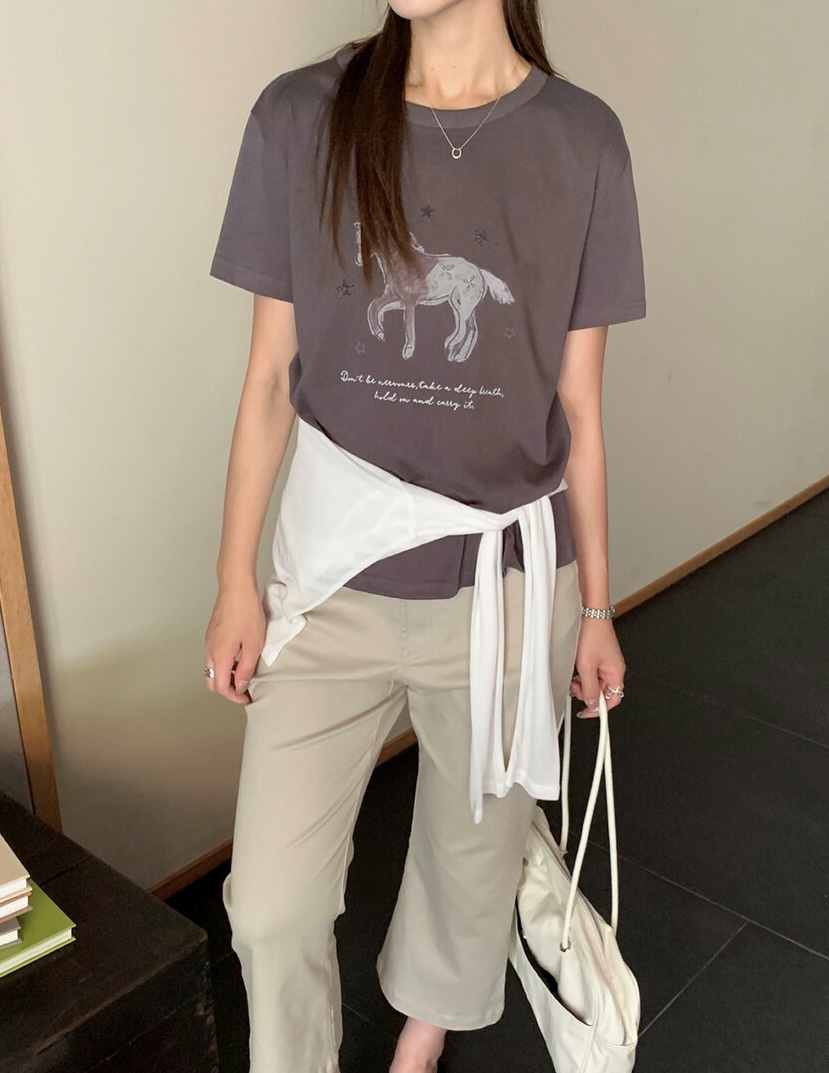 OLA東大門實拍韓國女士新品推薦26夏季職業人氣26春夏T恤mellor/OLAT恤