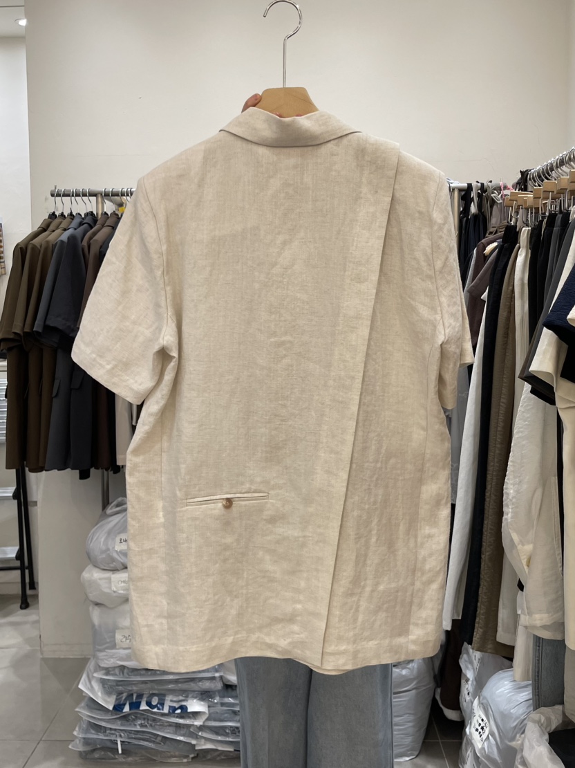 HEIZE韓國東大門代購女士新品熱賣26夏季西裝西服亞麻開衩HEIZE西裝/西服