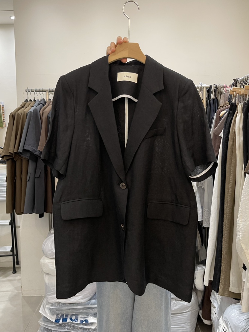HEIZE韓國東大門代購女士新品熱賣26夏季西裝西服亞麻開衩HEIZE西裝/西服圖色4