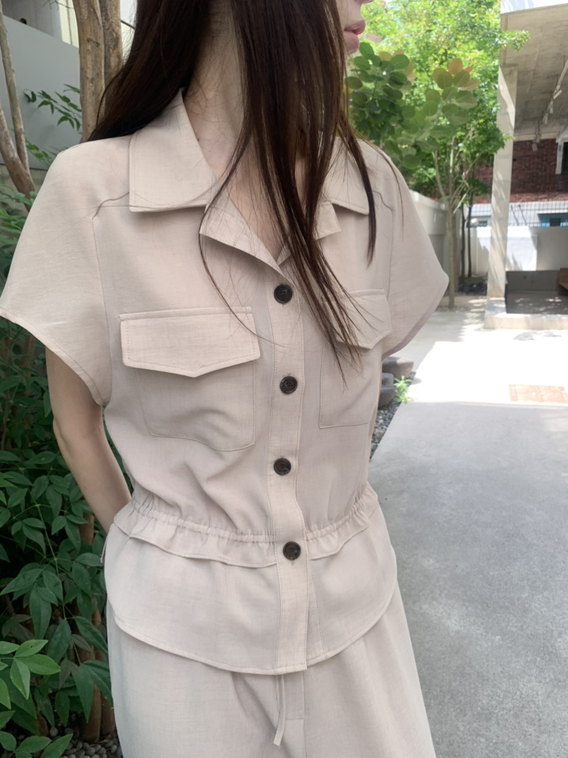LE AVE韓國直郵女士新款26春夏休閑26夏季時尚襯衫蕾絲衫LE AVE襯衫/蕾絲衫