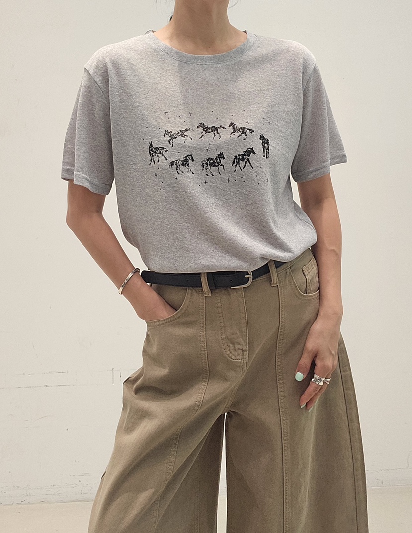 NEOUL韓國東大門代購女士新品熱賣推薦人氣休閑時尚職業T恤NEOUL/ahin雙領標簽T恤