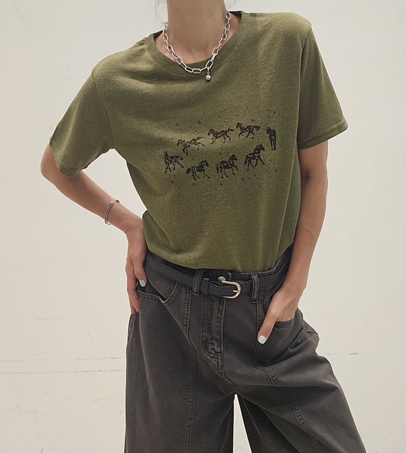 NEOUL韓國東大門代購女士新品熱賣推薦人氣休閑時尚職業T恤NEOUL/ahin雙領標簽T恤