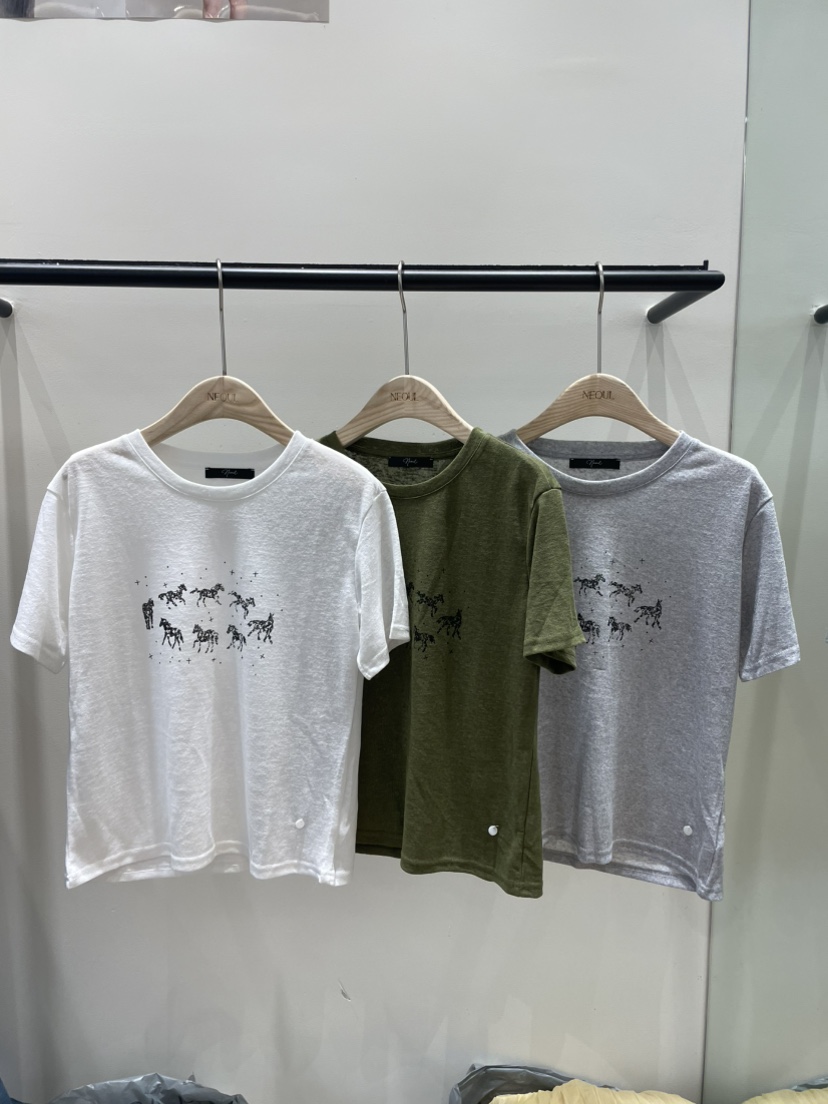 NEOUL韓國東大門代購女士新品熱賣推薦人氣休閑時尚職業T恤NEOUL/ahin雙領標簽T恤