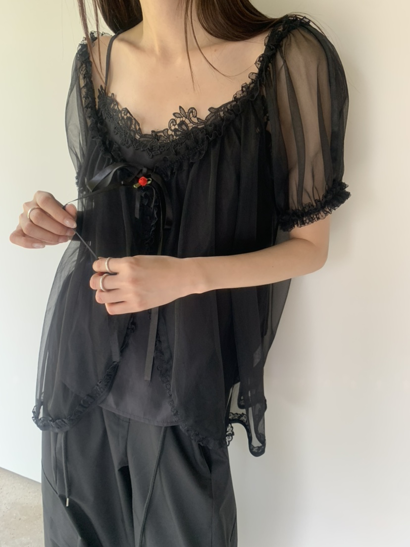 LE AVE韓國東大門直郵女裝新品時尚26春夏襯衫蕾絲衫不含內搭LE AVE襯衫/蕾絲衫