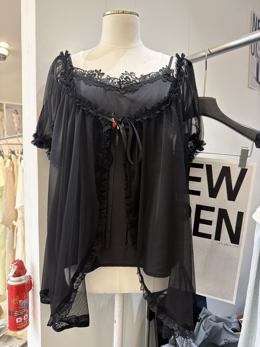 LE AVE韓國東大門直郵女裝新品時尚26春夏襯衫蕾絲衫不含內搭LE AVE襯衫/蕾絲衫圖色1