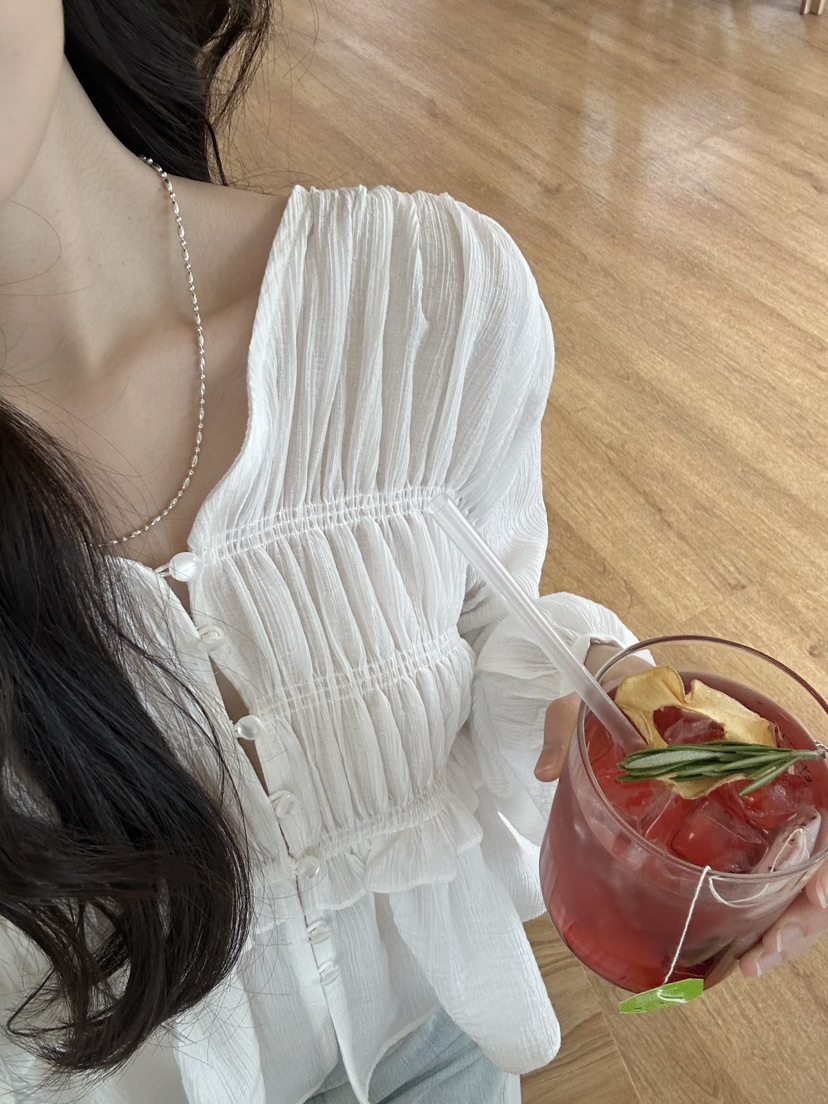 ERUME韓國直郵女士新款人氣推薦職業26春夏26夏季襯衫蕾絲衫ERUME襯衫/蕾絲衫