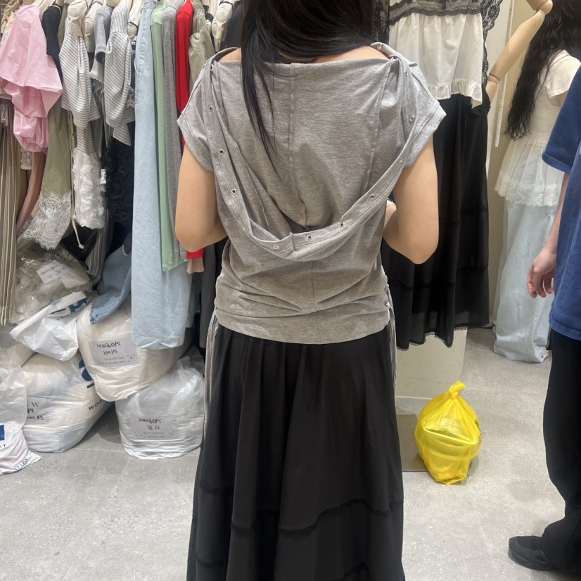 BY FLOW韓國直郵女士新款時尚26夏季26春夏熱賣T恤無袖連帽BY FLOWT恤