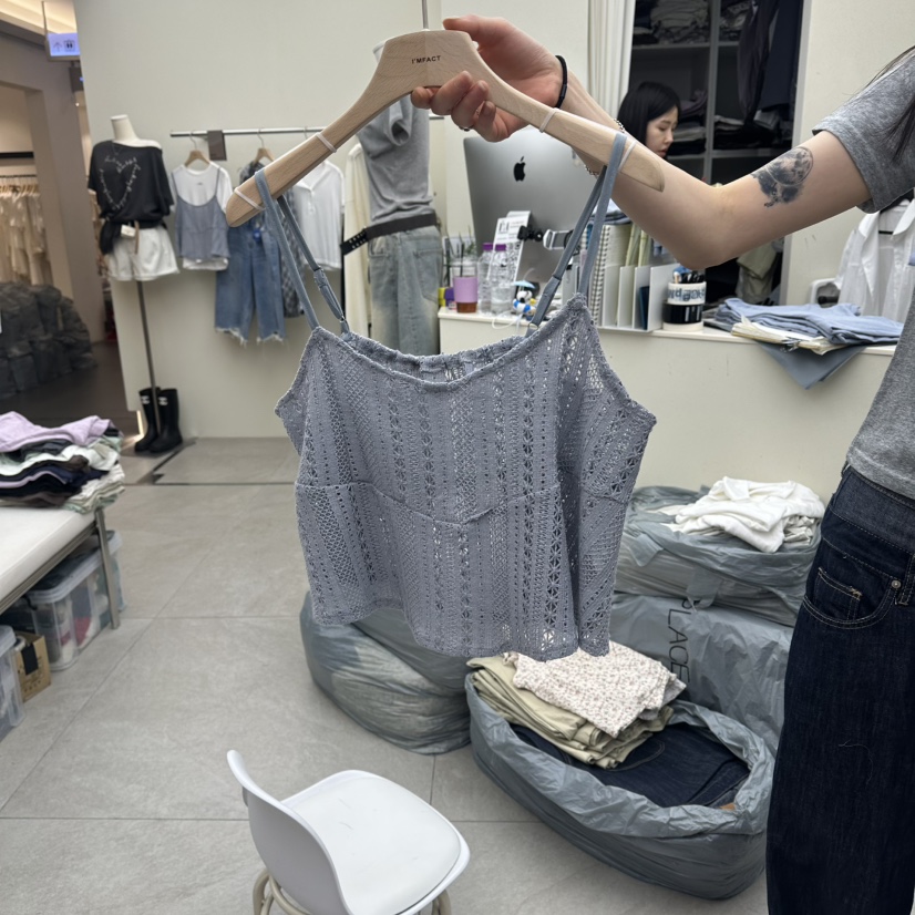 I MFACT韓國直郵女裝新品26春夏26夏季吊帶背心蕾絲鏤空I MFACT吊帶/背心圖色2