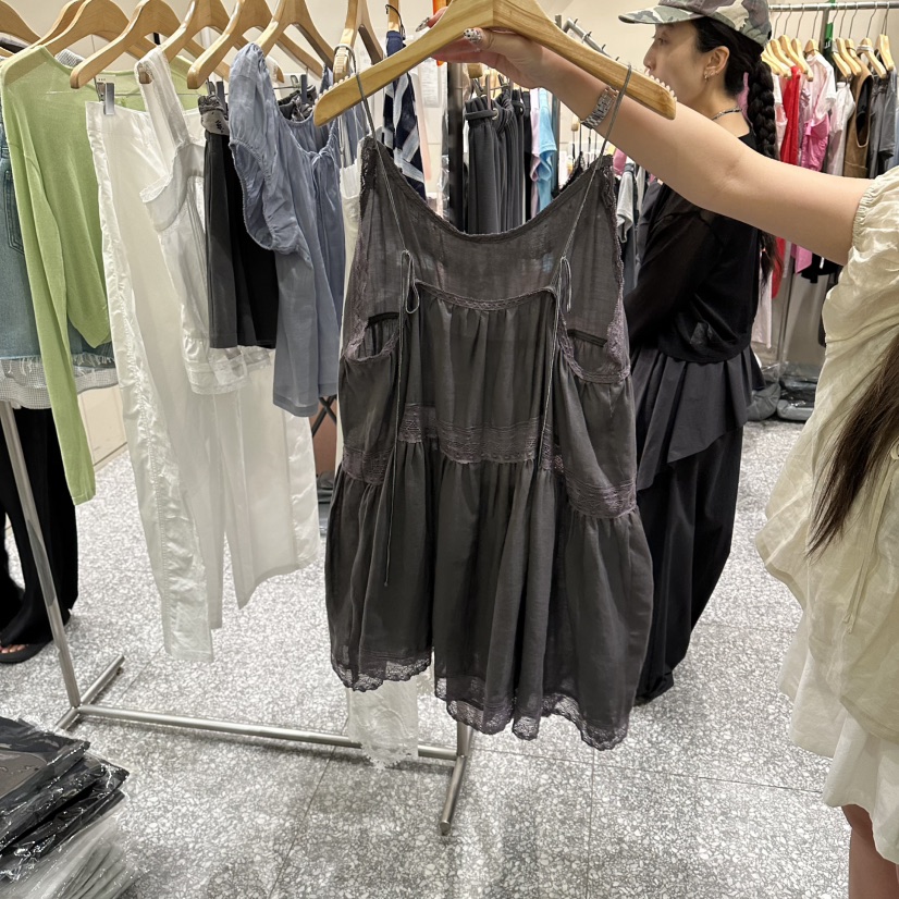 SOF韓國東大門代購女裝新款26夏季推薦職業連衣裙蕾絲長款SOF連衣裙