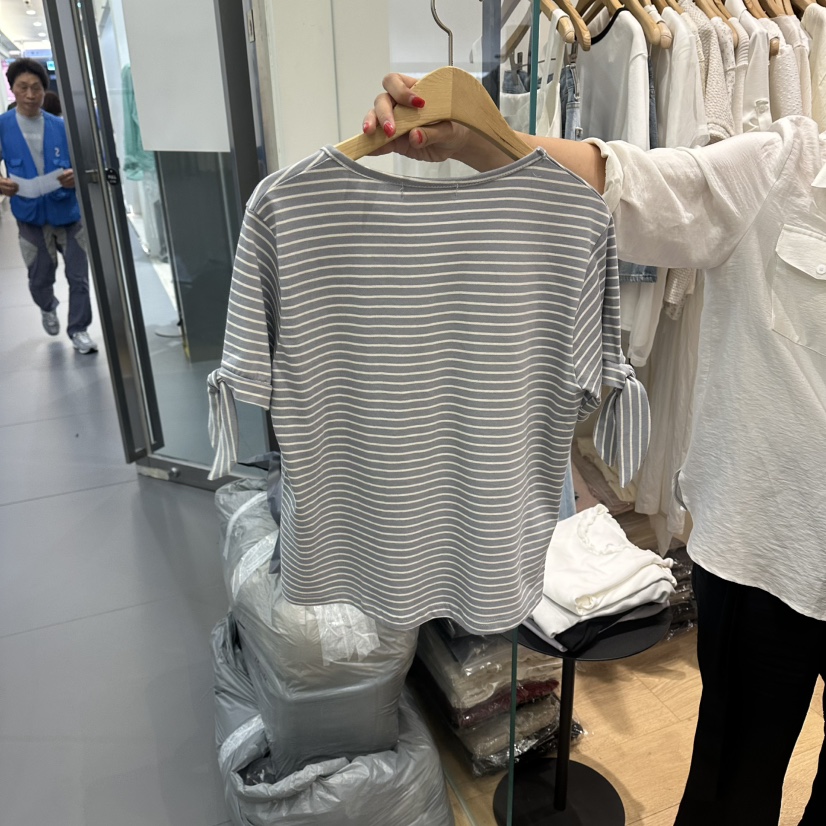 M.G.N韓國直郵女裝新品人氣推薦休閑時尚26夏季T恤絲帶條紋MAGNETT恤