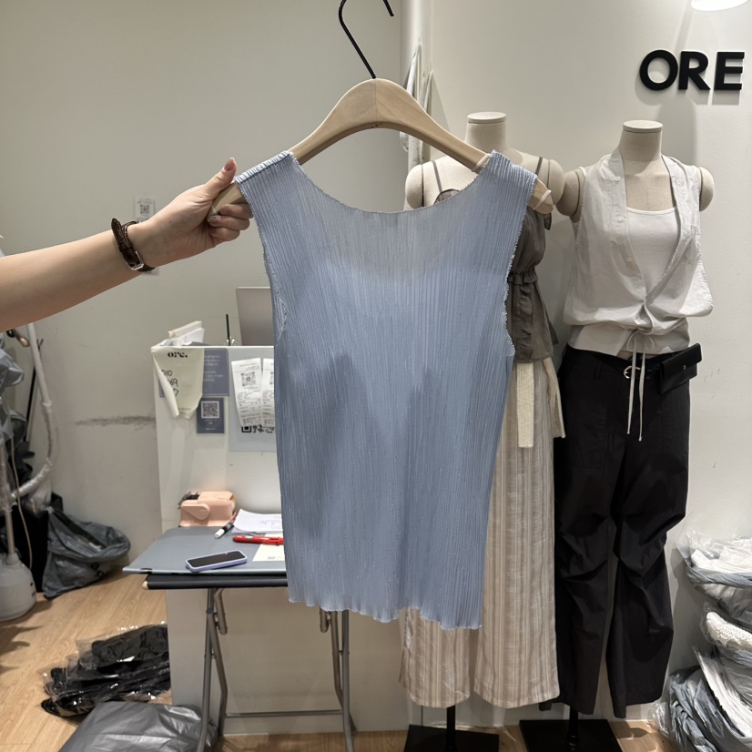 ORE-P韓國東大門直郵女士新品推薦熱賣休閑吊帶背心褶裥ORE吊帶/背心