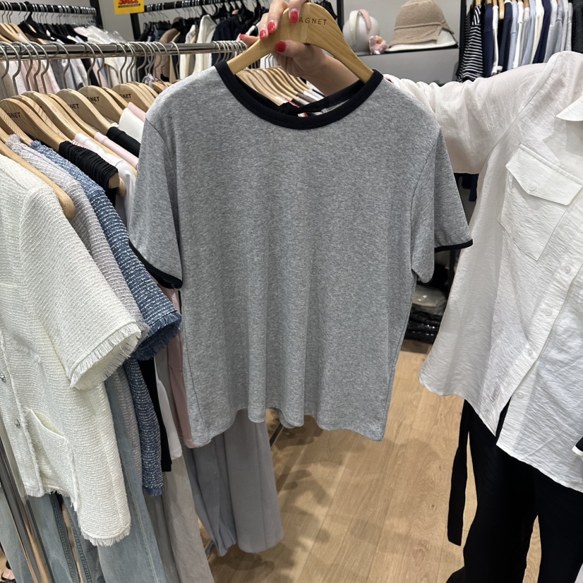M.G.N東大門實拍韓國女士新品26春夏熱賣時尚T恤撞色緞帶MAGNETT恤圖色3