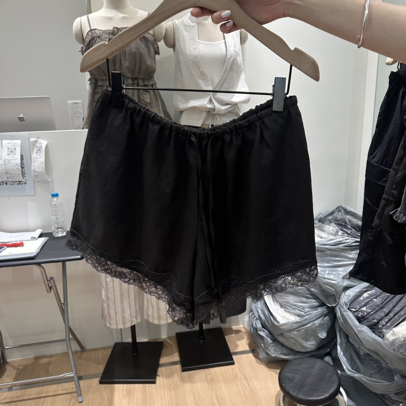 ORE-P韓國東大門代購女士新款休閑職業26夏季短褲蕾絲亞麻ORE短褲圖色2