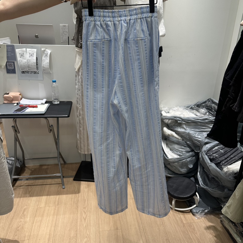 ORE-P韓國東大門直郵女士新品26春夏26夏季休閑休閑褲條紋ORE休閑褲