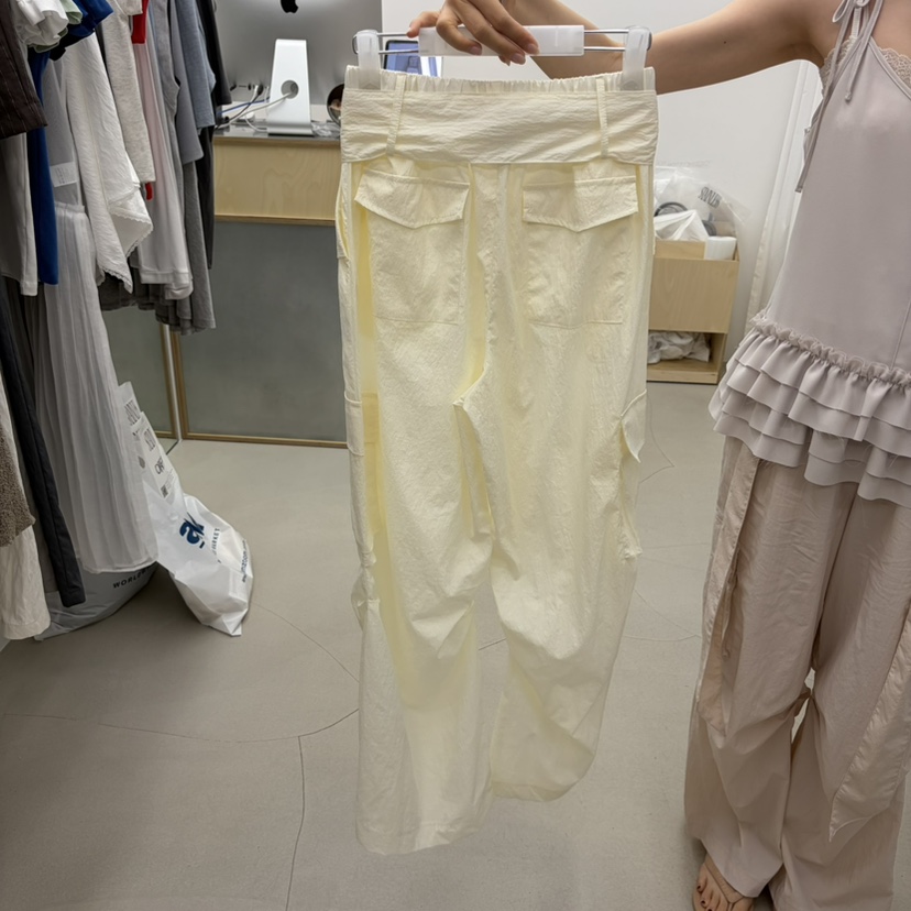 STAINLESS韓國東大門直郵女士新品休閑26春夏休閑褲含腰帶尼龍STAINLESS休閑褲