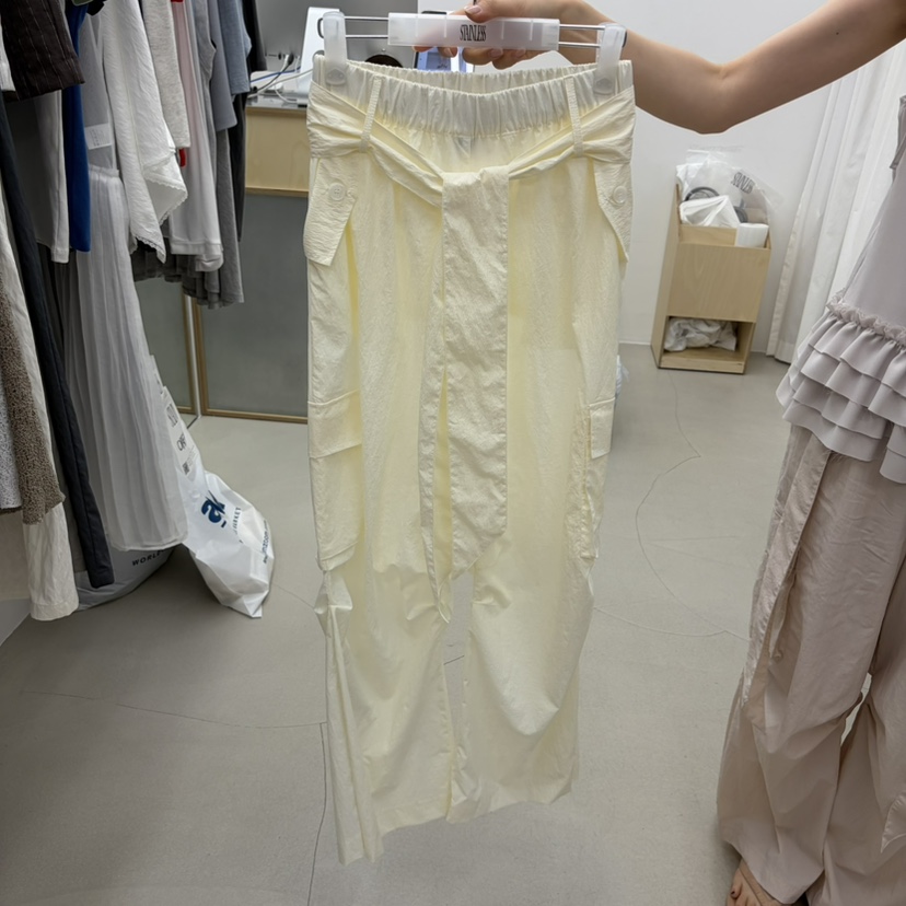 STAINLESS韓國東大門直郵女士新品休閑26春夏休閑褲含腰帶尼龍STAINLESS休閑褲圖色1