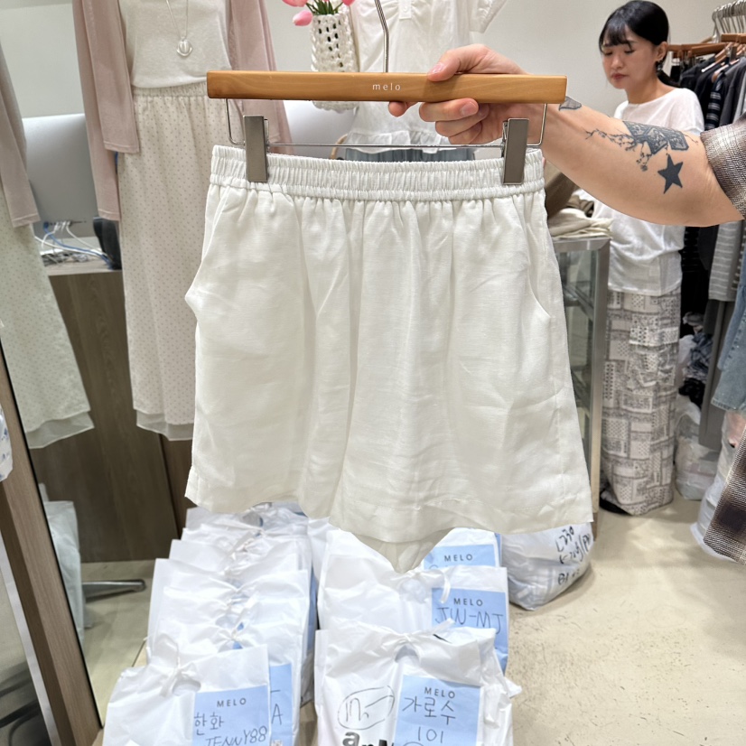 MELO韓國東大門直郵女士新品人氣職業26夏季推薦短褲亞麻MELO短褲圖色2