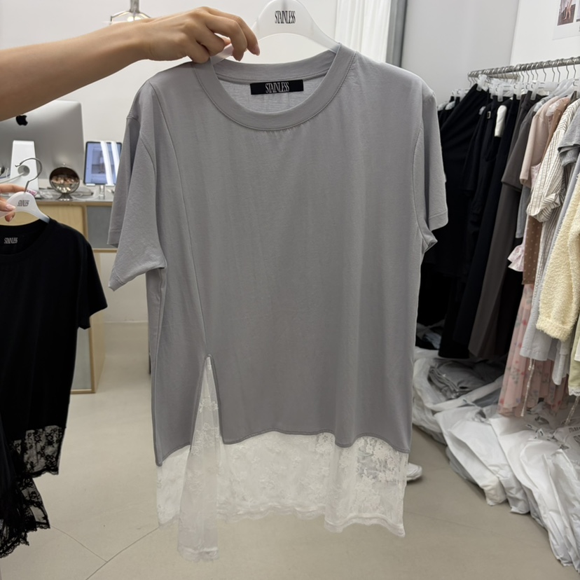 STAINLESS韓國代購女裝新品時尚休閑26春夏人氣職業26夏季T恤STAINLESST恤圖色2