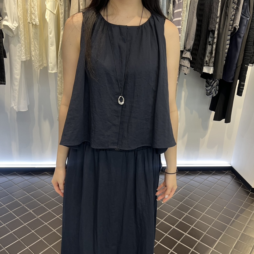 OUS/INCH-L韓國直郵女士新品休閑熱賣吊帶背心超長褶皺OUS/INCH吊帶/背心圖色2
