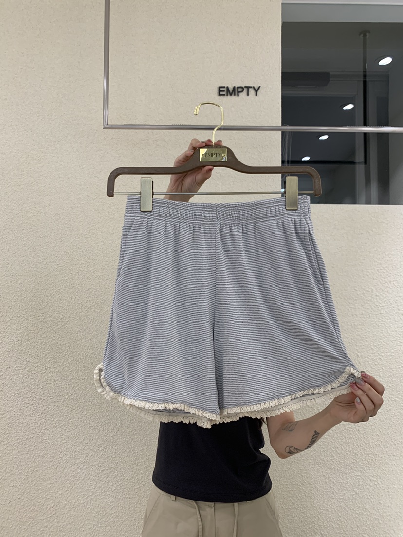 EMPTY韓國代購女裝新品推薦熱賣26春夏職業26夏季短褲條紋EMPTY短褲圖色1