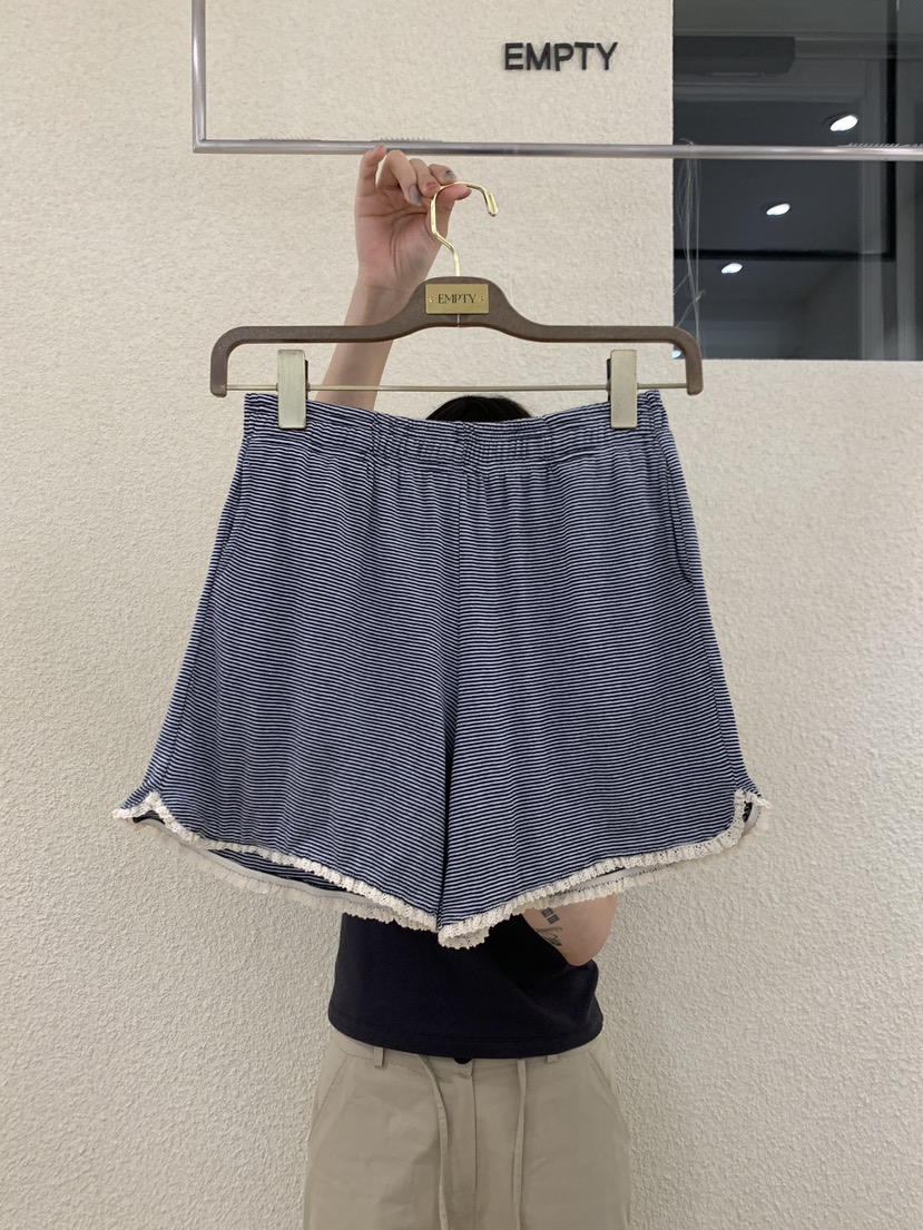 EMPTY韓國代購女裝新品推薦熱賣26春夏職業26夏季短褲條紋EMPTY短褲圖色2