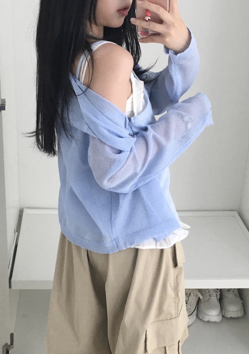 BLACK NOTE韓國直郵女士新品職業26春夏休閑針織衫亞麻開衫BLACK NOTE針織衫