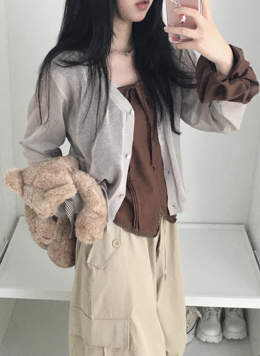 BLACK NOTE韓國直郵女士新品職業26春夏休閑針織衫亞麻開衫BLACK NOTE針織衫