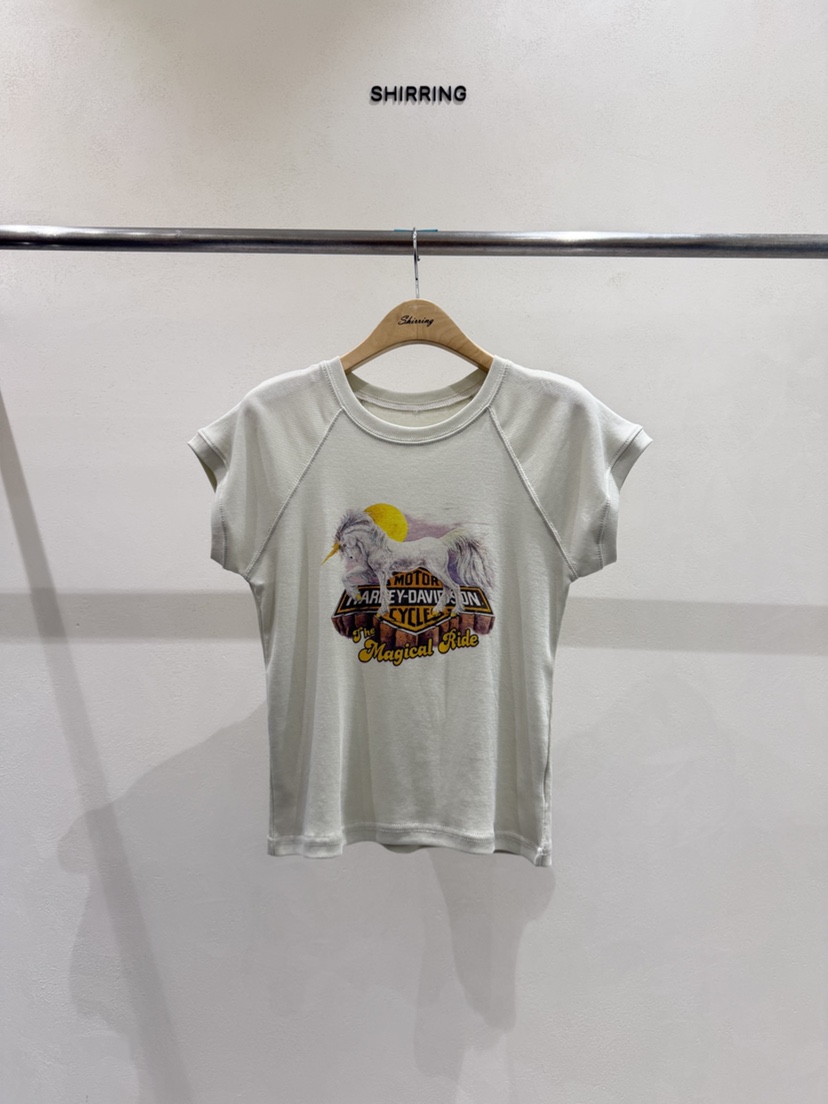 SHIRRING韓國直郵女士新款推薦26夏季人氣時尚職業熱賣T恤SHIRRINGT恤圖色2