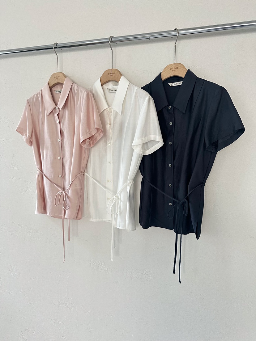 2ND GATE韓國直郵女裝新品休閑人氣26夏季襯衫蕾絲衫含腰繩2ND GATE襯衫/蕾絲衫
