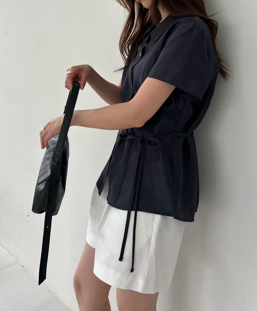 2ND GATE韓國直郵女裝新品休閑人氣26夏季襯衫蕾絲衫含腰繩2ND GATE襯衫/蕾絲衫