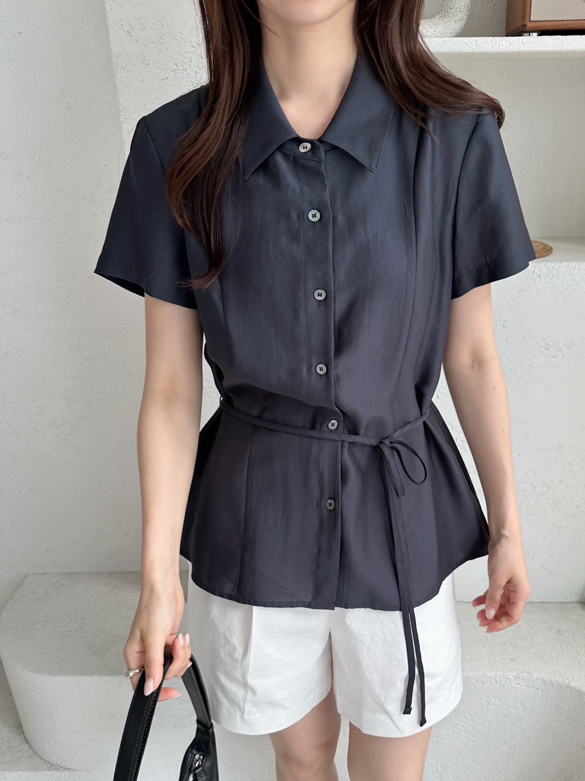 2ND GATE韓國直郵女裝新品休閑人氣26夏季襯衫蕾絲衫含腰繩2ND GATE襯衫/蕾絲衫