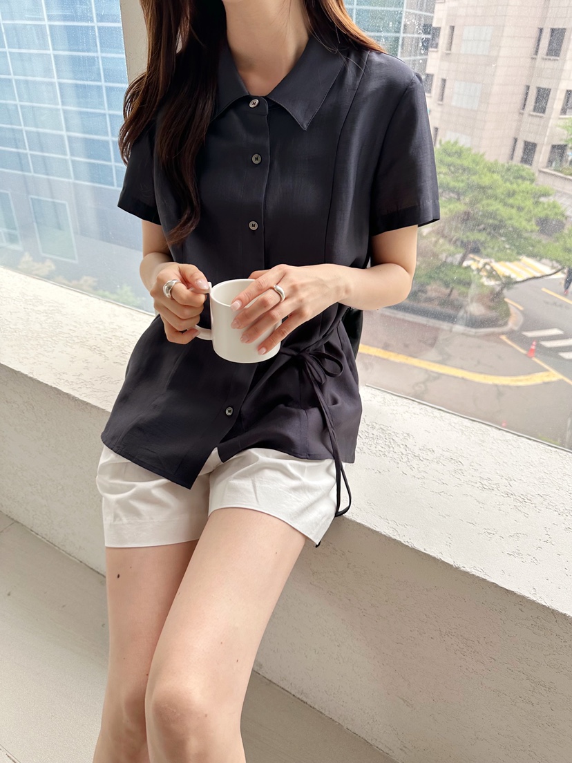 2ND GATE韓國直郵女裝新品休閑人氣26夏季襯衫蕾絲衫含腰繩2ND GATE襯衫/蕾絲衫
