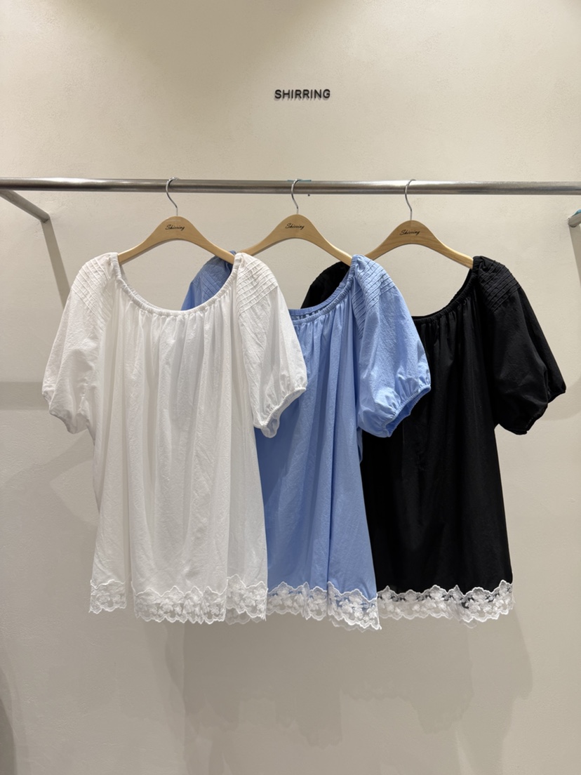 SHIRRING東大門實拍韓國女裝新品休閑26夏季推薦襯衫蕾絲衫SHIRRING襯衫/蕾絲衫